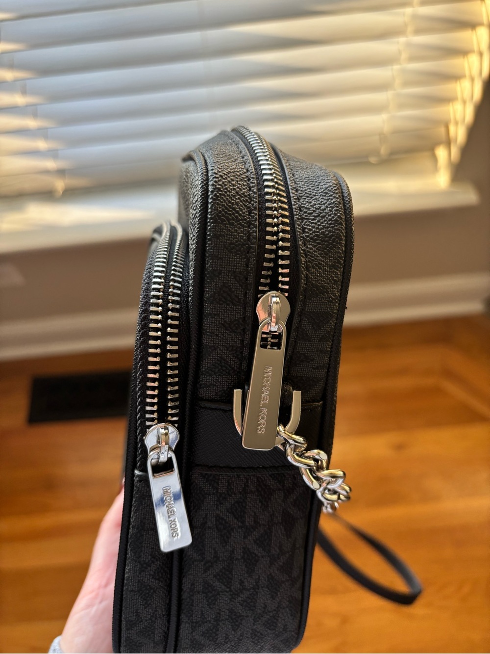 Michael Kors Black Logo-Print Crossbody Belt Bag - Picture 4 of 5